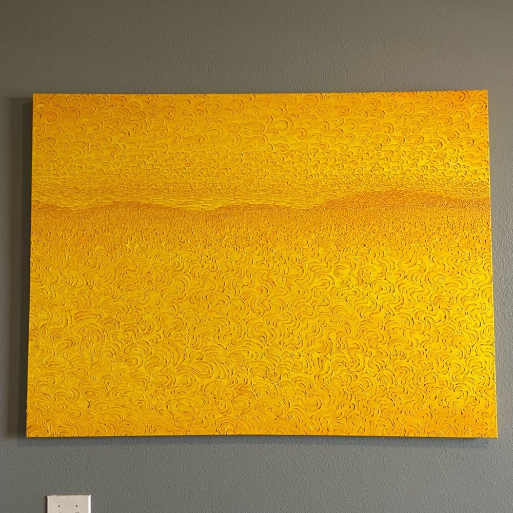Vibrant Yellow Abstract Canvas Art